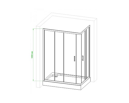 Душевой уголок Royal Bath HPD 110х80 RB8110HPD-T-BL профиль Черный стекло прозрачное