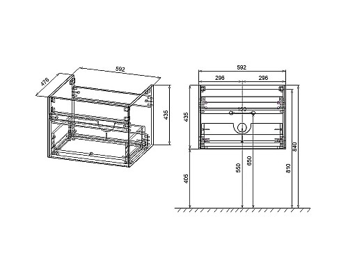 Тумба под раковину Vincea Chiara 60 VMC-2C600RO подвесная R.Oak