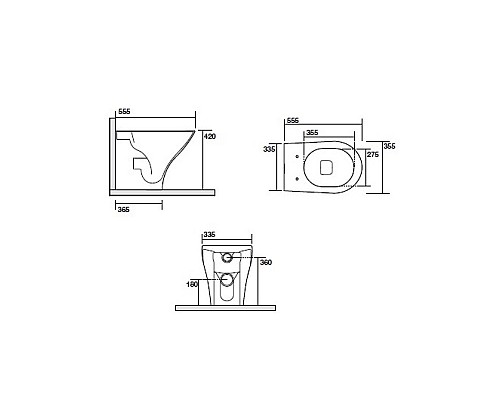 Чаша приставного унитаза Kerasan Aquatech NoRim 371801 безободковая
