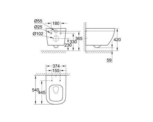 Унитаз Grohe подвесной 3932800H