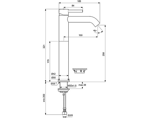 Смеситель для раковины Ideal Standard Ceraline BC269AA Хром