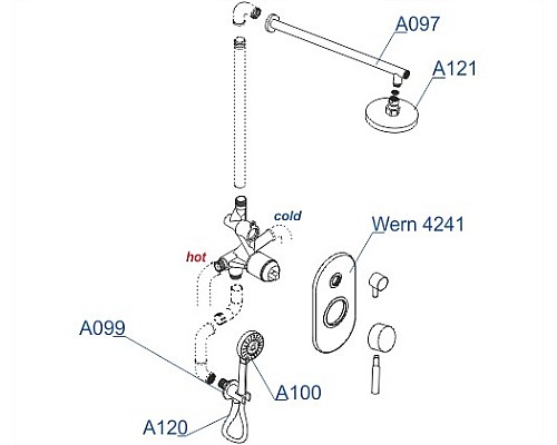 Душевая система WasserKRAFT Wern A16421 Хром