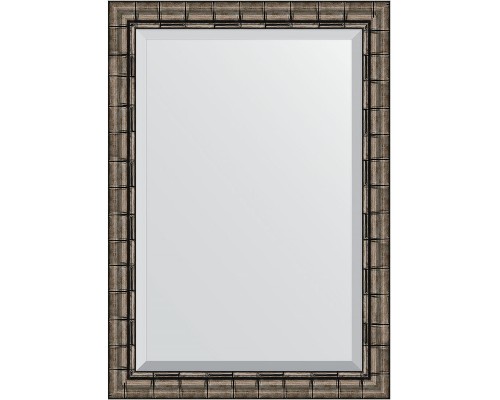 Зеркало Evoform Exclusive 103х73 BY 1196 с фацетом в багетной раме - Серебряный бамбук 73 мм