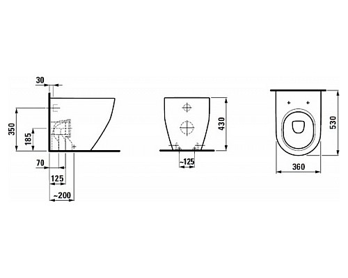 Чаша Laufen Pro Vario 8.2295.2.000.000.1