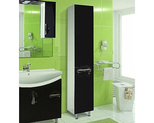 Шкаф пенал Bellezza Лагуна 35 R 4622107001047 Черный Белый