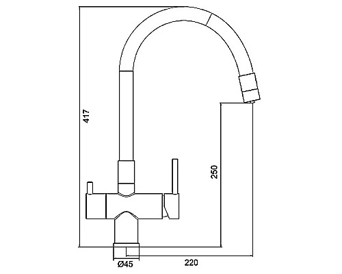 Смеситель для кухни Gappo G4398-30 Хром Серый