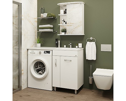 Зеркальный шкаф Onika Карина 55.01 R 205513 с подсветкой Белый