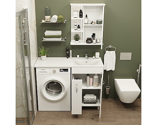 Зеркальный шкаф Onika Карина 55.01 R 205513 с подсветкой Белый