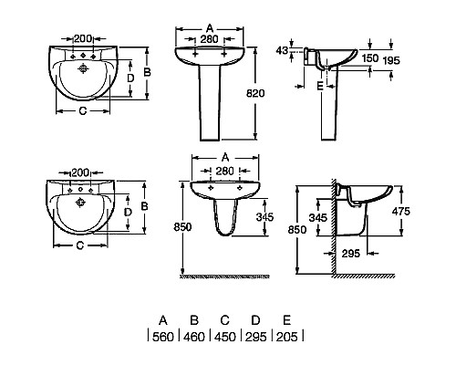 Раковина Roca Victoria 56 32739300Y Белая