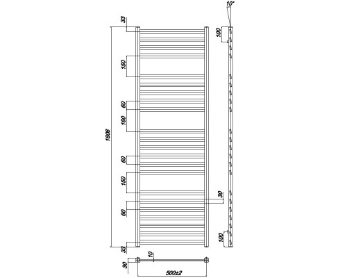 Полотенцесушитель Водяной Ravak Degree 50x160 X04000083684