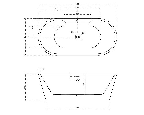 Акриловая ванна ABBER AB9299-1.5