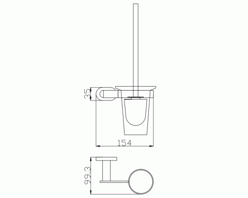 Ершик для унитаза Rav Slezak Yukon YUA0500CMATZ Черный матовый Золото