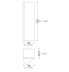 Пенал Armadi Art Vallessi 120x35x28,5cm Кашемир глянец