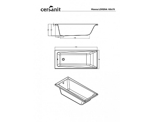 Ванна прямоугольная Cersanit LORENA 160