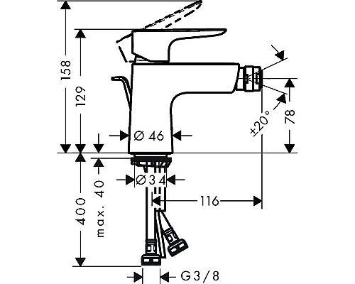 Смеситель для биде Hansgrohe Talis E 71720990 Полированное золото