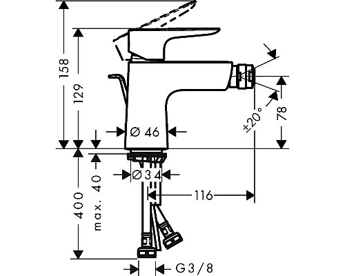 Смеситель для биде Hansgrohe Talis E 71720990 Полированное золото