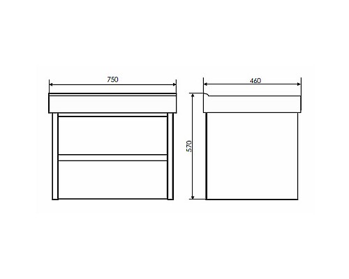 Тумба с раковиной Comforty Дублин 75 00004137103 подвесная Белый глянец