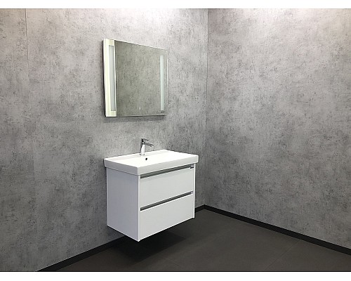 Тумба с раковиной Comforty Дублин 75 00004137103 подвесная Белый глянец