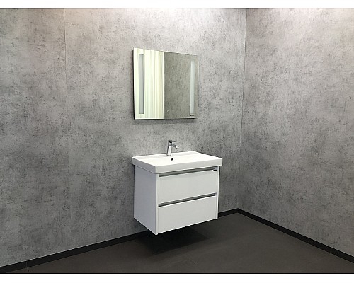 Тумба с раковиной Comforty Дублин 75 00004137103 подвесная Белый глянец