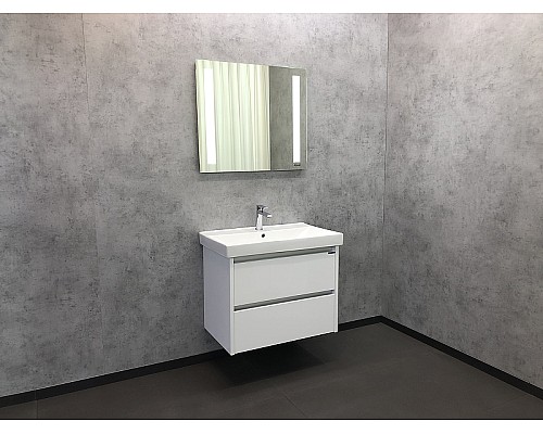 Тумба с раковиной Comforty Дублин 75 00004137103 подвесная Белый глянец