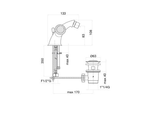 Смеситель для биде Fiore Venere Sky Swarovski® 13CR0632 хром