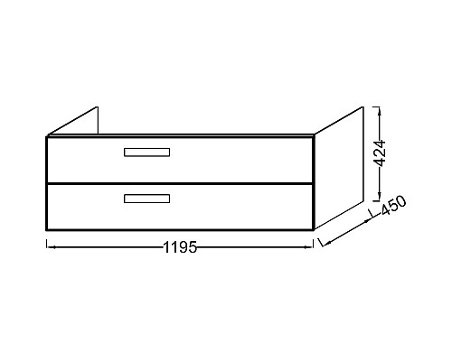 Тумба под раковину Jacob Delafon Rythmik 120 EB1305-E10 подвесная Квебекский дуб