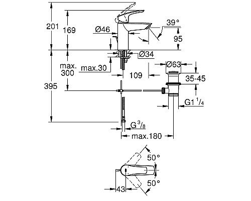 Смеситель для раковины Grohe ESM 33265003 Хром