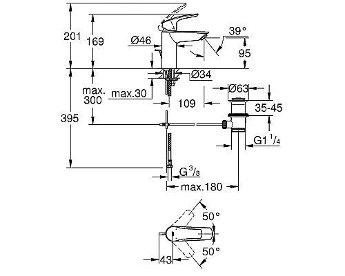 Смеситель для раковины Grohe ESM 33265003 Хром