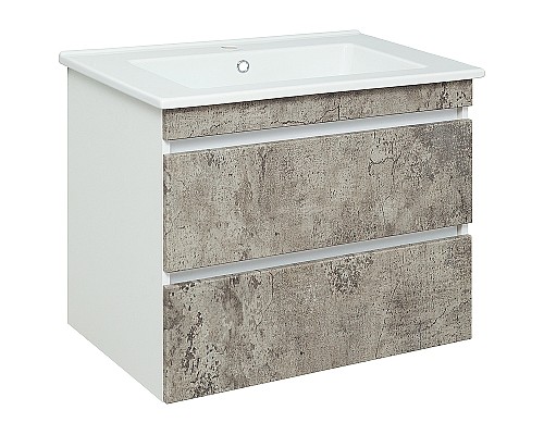 Тумба под раковину Runo Манхэттен 75 00-00001019 Серый бетон Белая
