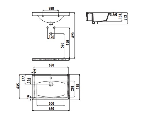 Раковина Creavit Sera 65 TF165-00CB00E-0000 Белая