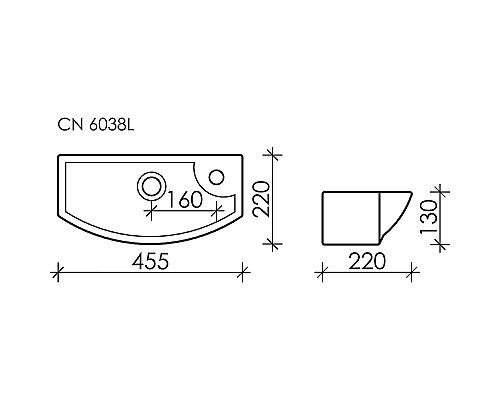 Раковина Ceramica Nova Element 45 L CN6038L Белая Раковина Ceramica Nova Element 45 L CN6038L Белая
