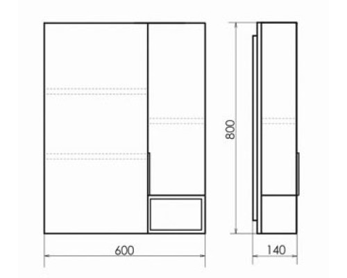 Зеркальный шкаф Comforty Франкфурт 60 00-00004331 Бетон светлый Черное матовое