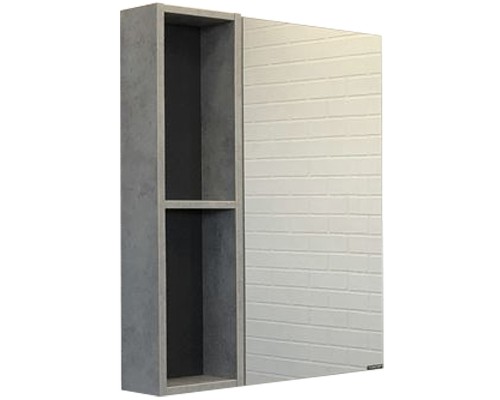 Зеркальный шкаф Comforty Франкфурт 60 00-00004331 Бетон светлый Черное матовое