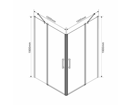 Душевой уголок Vincea Orta 100x100 Хром