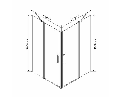 Душевой уголок Vincea Orta 100x100 Хром