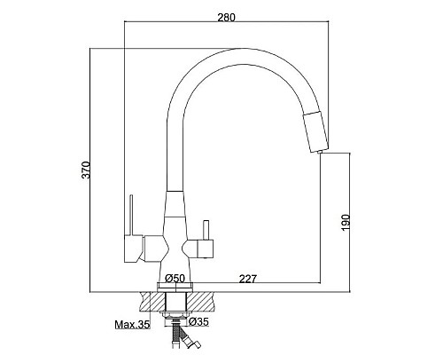 Смеситель для кухни Haiba HB76858-7 Хром Черный