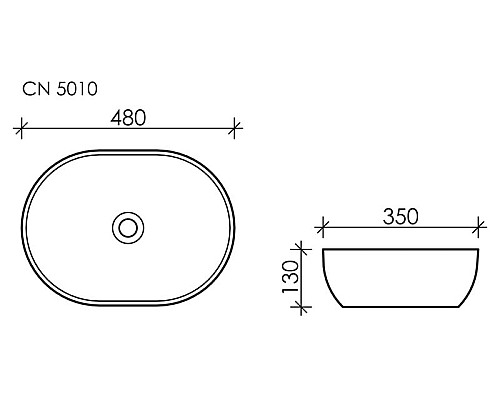 Чаша накладная Ceramica Nova Element 480x350 CN5010