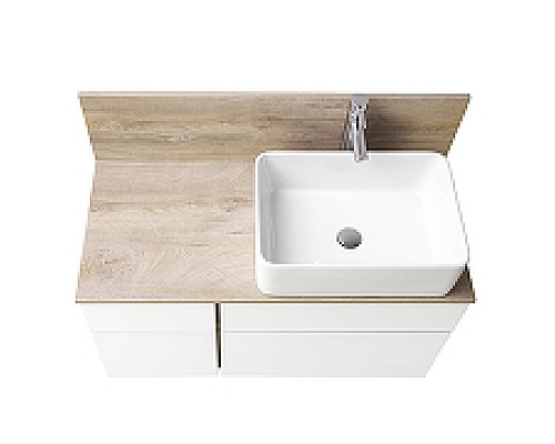 Тумба под раковину Aquaton Мишель 100 1A244101MIX40 подвесная Дуб эндгрейн Белая