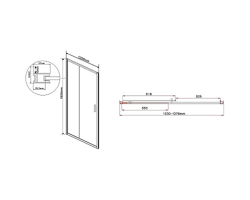 Душевая дверь Vincea Garda 125 VDS-1G125CH профиль Хром стекло шиншилла