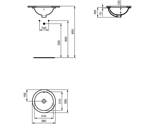 Раковина Ideal Standard Connect 38 E505201 Euro White