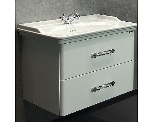 Тумба с раковиной Comforty Неаполь 80 00004147564 подвесная Белый глянец