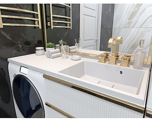 Раковина Paola Magenta 120 R на стиральную машину Белая глянцевая