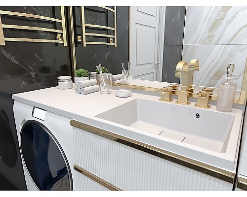 Раковина Paola Magenta 120 R на стиральную машину Белая глянцевая