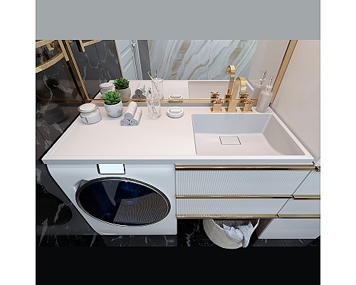 Раковина Paola Magenta 120 R на стиральную машину Белая глянцевая