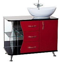 Тумба под раковину Bellezza Рио 90 R 4633615141217 Черная Красная