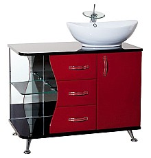 Тумба под раковину Bellezza Рио 90 R 4633615141217 Черная Красная