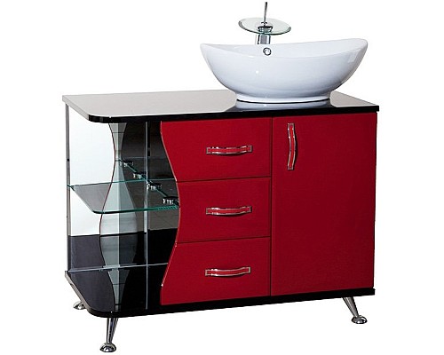 Тумба под раковину Bellezza Рио 90 R 4633615141217 Черная Красная