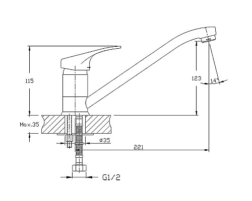 Смеситель для кухни Haiba HB4813 Хром