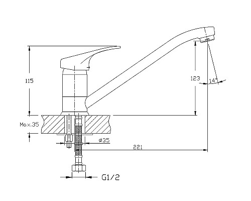 Смеситель для кухни Haiba HB4813 Хром