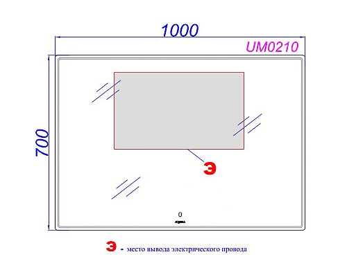 Зеркало Aqwella UM 100 UM0210 с подсветкой с сенсорным выключателем